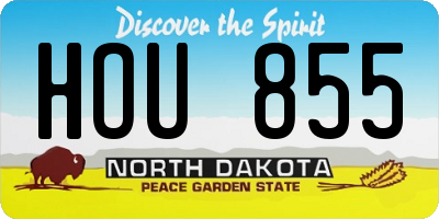ND license plate HOU855