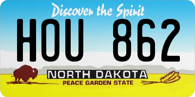 ND license plate HOU862