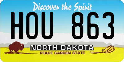 ND license plate HOU863