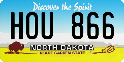 ND license plate HOU866