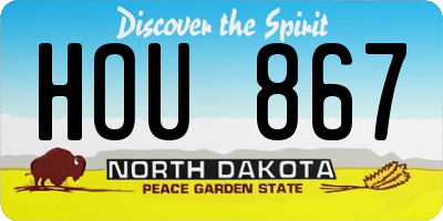 ND license plate HOU867