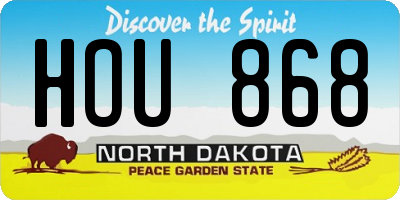 ND license plate HOU868