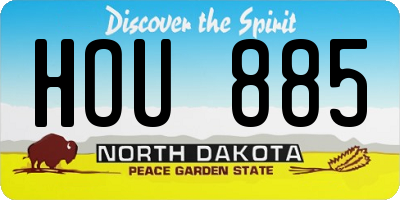 ND license plate HOU885