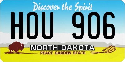 ND license plate HOU906