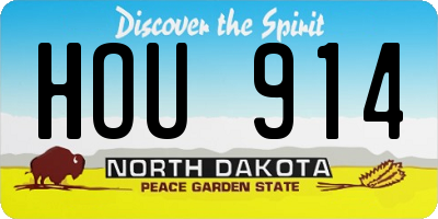 ND license plate HOU914