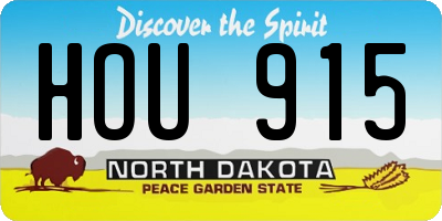ND license plate HOU915