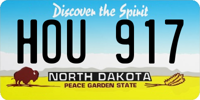 ND license plate HOU917