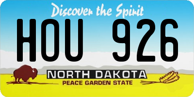 ND license plate HOU926