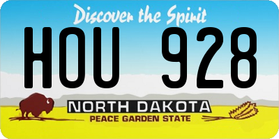 ND license plate HOU928