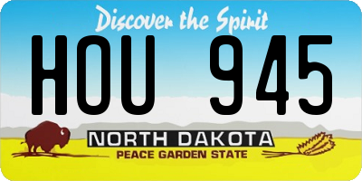ND license plate HOU945