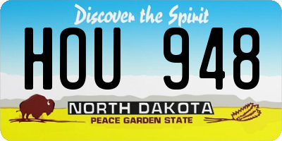 ND license plate HOU948