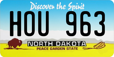 ND license plate HOU963