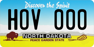 ND license plate HOV000