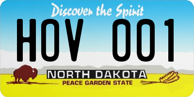 ND license plate HOV001