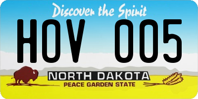 ND license plate HOV005