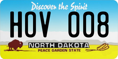 ND license plate HOV008