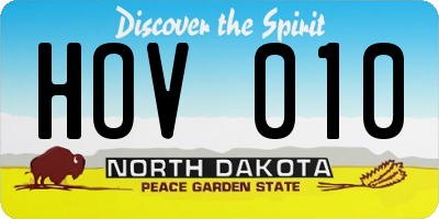 ND license plate HOV010