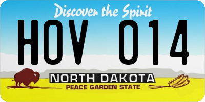 ND license plate HOV014