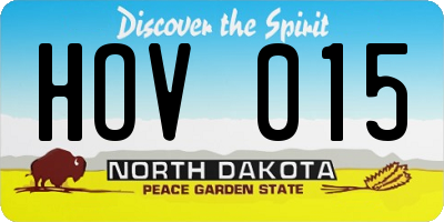 ND license plate HOV015