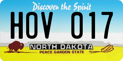 ND license plate HOV017