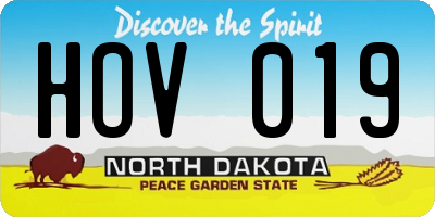 ND license plate HOV019