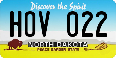ND license plate HOV022