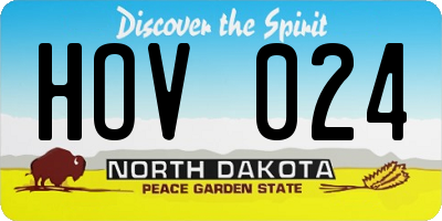 ND license plate HOV024