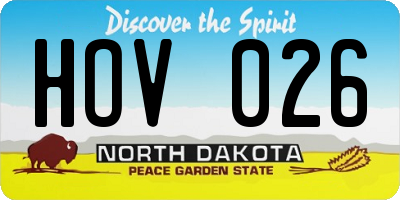 ND license plate HOV026