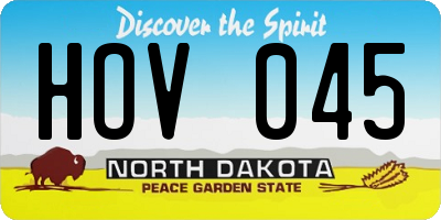 ND license plate HOV045