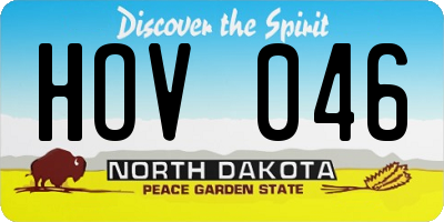 ND license plate HOV046