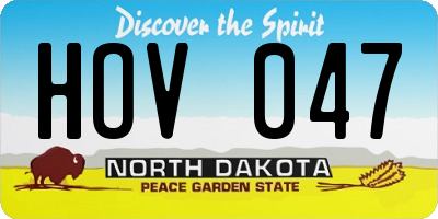 ND license plate HOV047