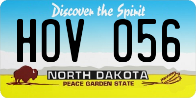 ND license plate HOV056