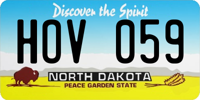 ND license plate HOV059
