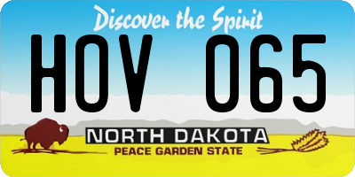 ND license plate HOV065