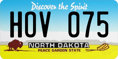 ND license plate HOV075
