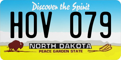 ND license plate HOV079