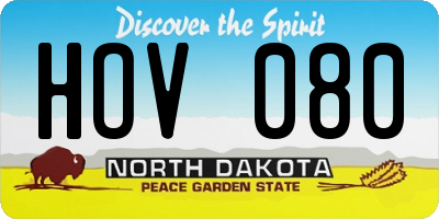 ND license plate HOV080