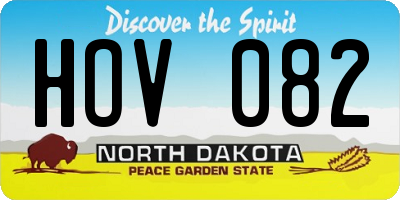 ND license plate HOV082