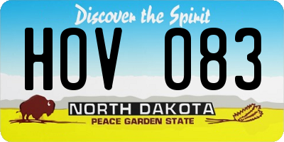 ND license plate HOV083