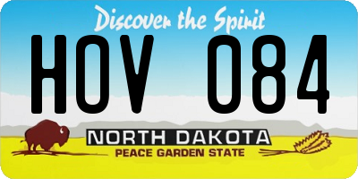 ND license plate HOV084