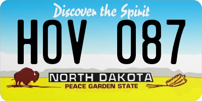 ND license plate HOV087