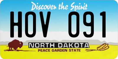 ND license plate HOV091