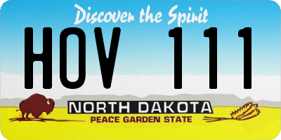 ND license plate HOV111