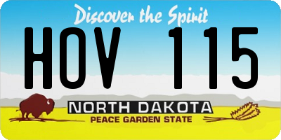 ND license plate HOV115
