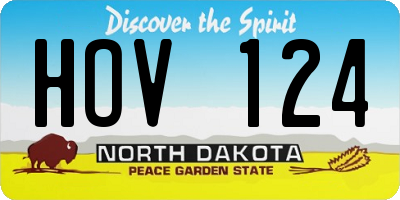 ND license plate HOV124