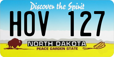 ND license plate HOV127