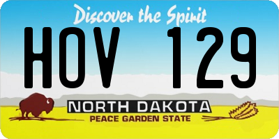 ND license plate HOV129
