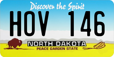 ND license plate HOV146