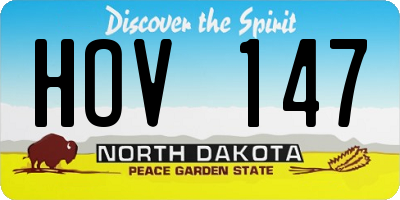 ND license plate HOV147