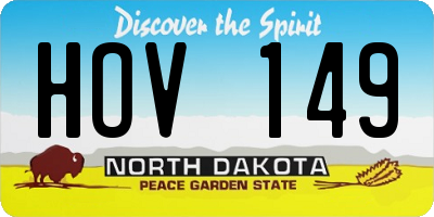 ND license plate HOV149
